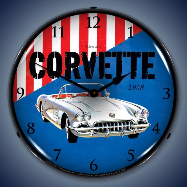 1958 Corvette Lighted Clock