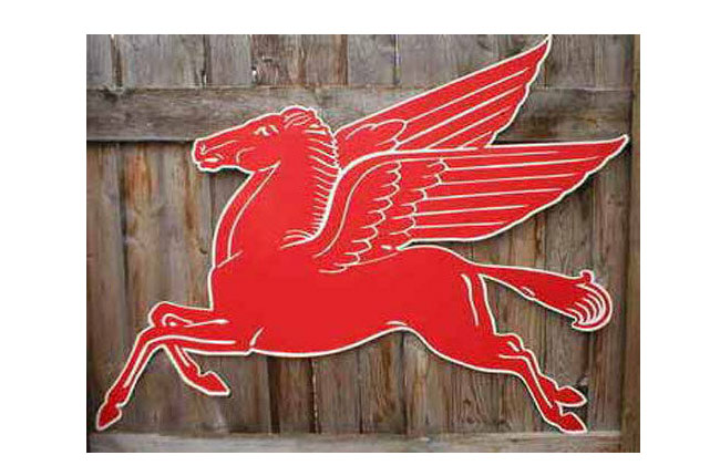 Mobil Pegasus Flying Red Horse Sign 
