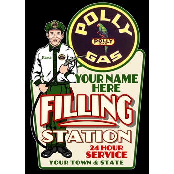 Personalized Vintage Gas Station Attendant Signs