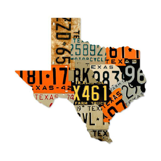 Texas License Plate Vintage Sign