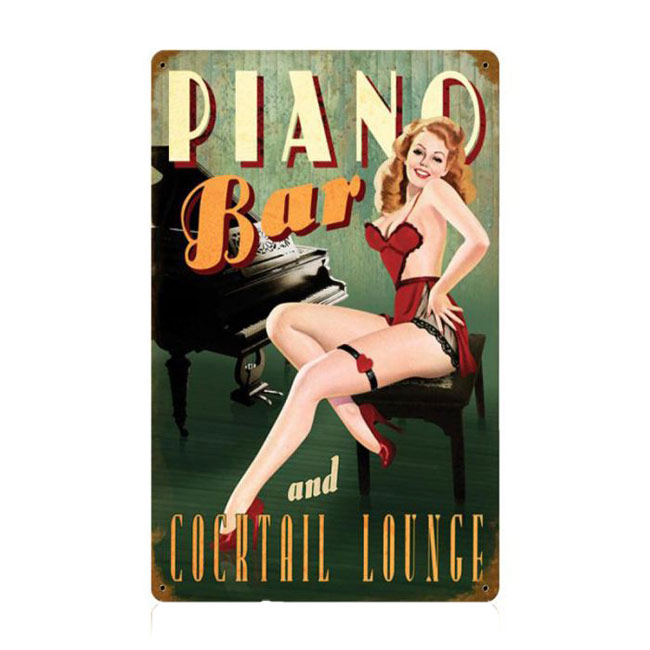 Piano Bar And Cocktail Lounge Sign