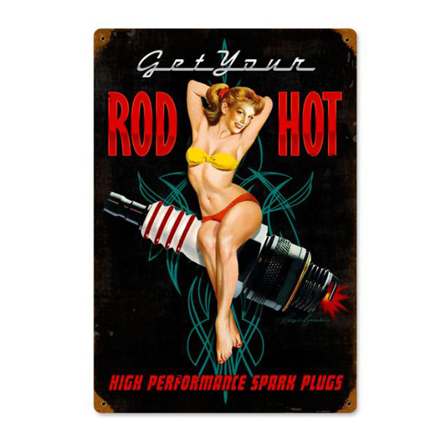 Get Your Rod Hot Spark Plug Sign