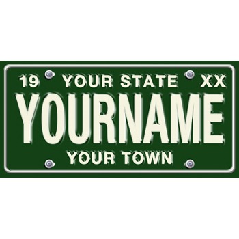 Large Green Personalized License Plate