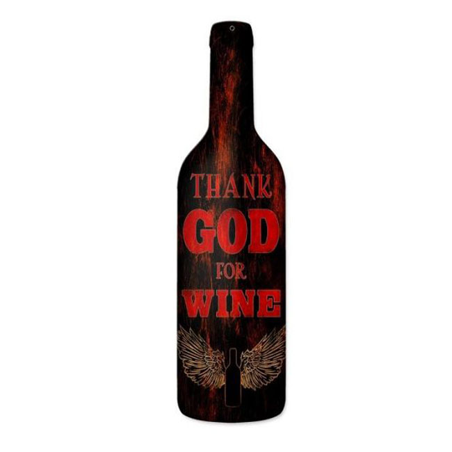 Thank God For Wine Sign