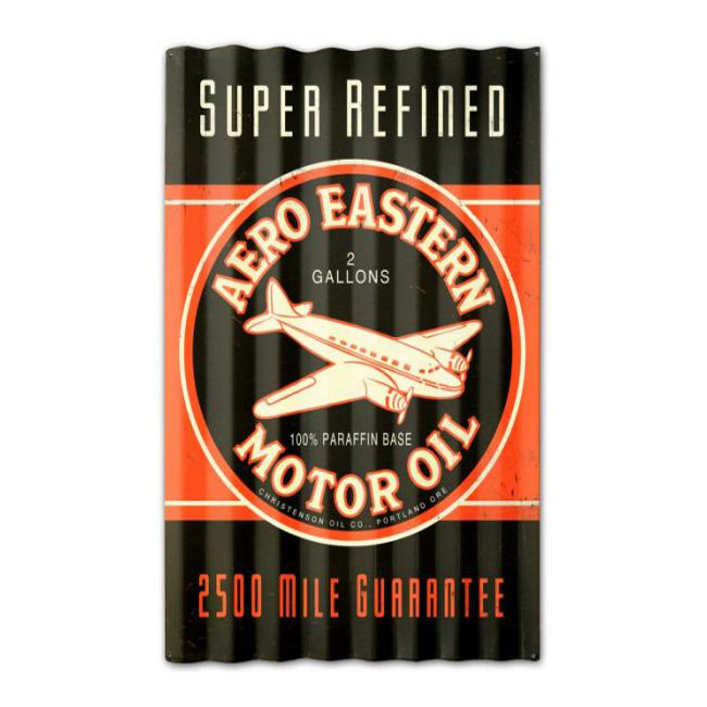 Aero Eastern Motor Oil Corrugated Sign