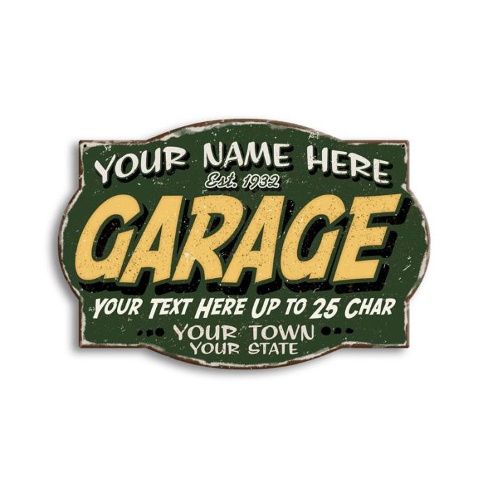 Personalized Vintage Garage Sign