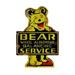 Vintage Bear Wheel Alinement Tire Service Sign