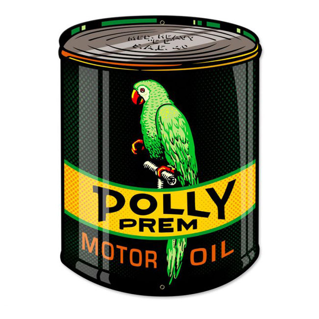 Polly Motor Oil Can Sign