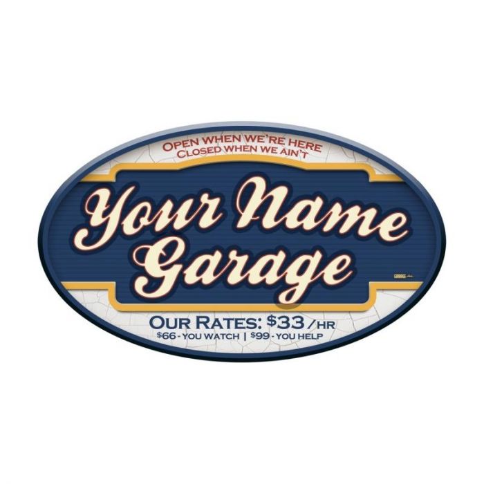 Your Name Garage Personalized Sign 