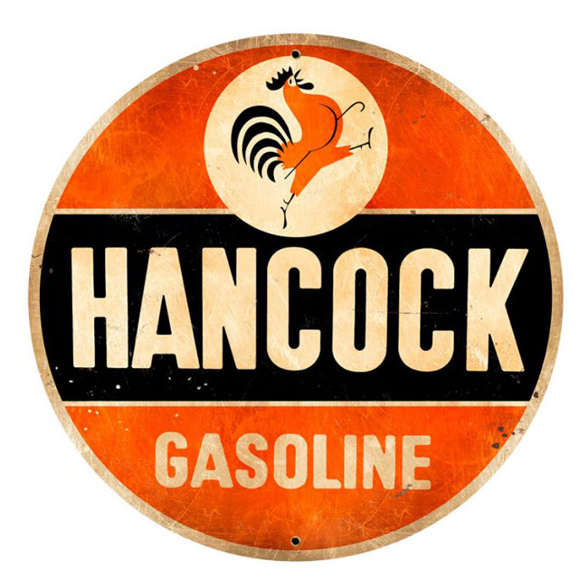 Hancock Gasoline 42 Inch Sign 