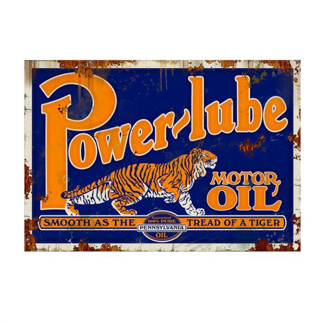 Powerlube Motor Oil Vintage Sign 