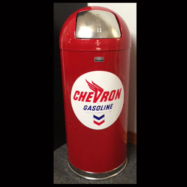 Chevron Retro Style Bullet Trash Can