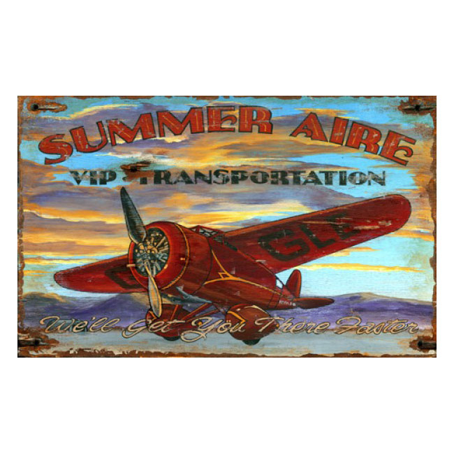 Summer Aviation Wooden Sign 