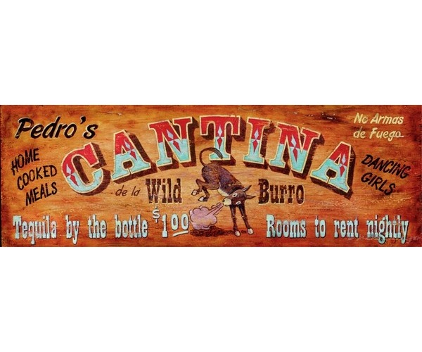 Vintage Cantina Bar Sign 