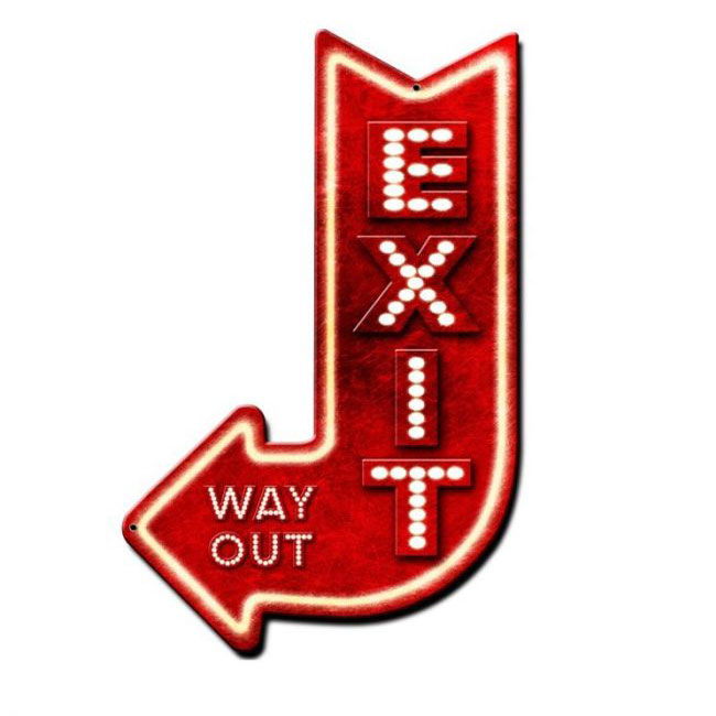 Exit This Way Arrow Sign 