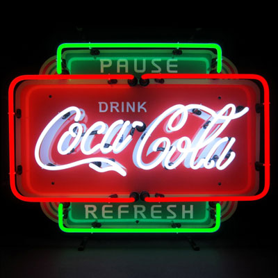 Coca Cola Pause Refresh Neon Sign 