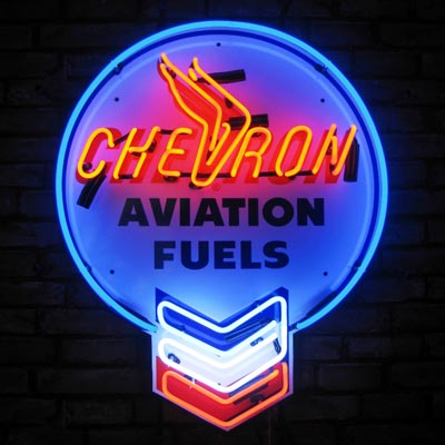 Chevron Aviation Fuels Neon Sign 