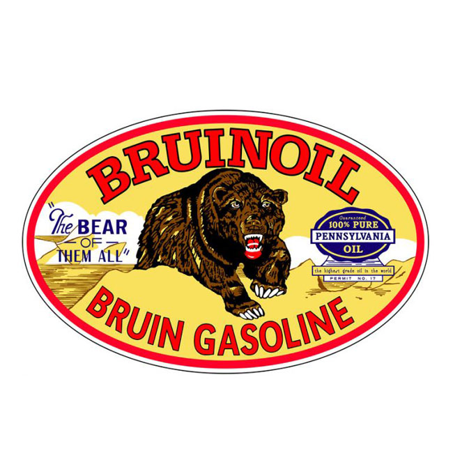 Bruinoil Bruin Gasoline Oval Sign