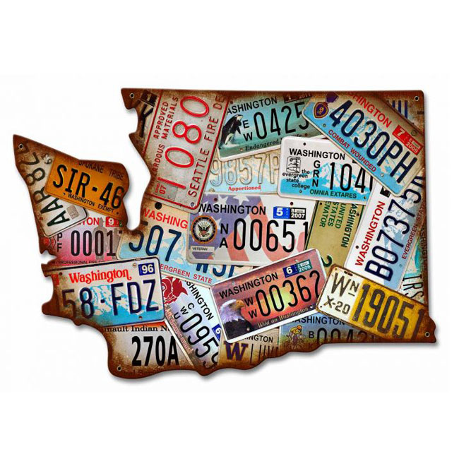 Washington License Plates Sign