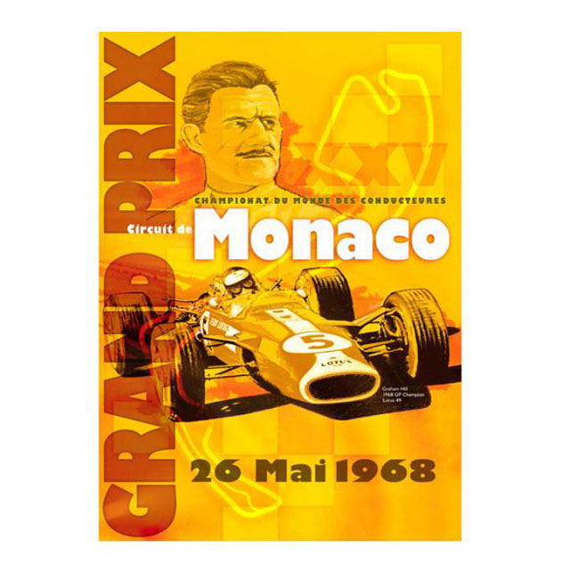 Monaco 1968 Race Sign