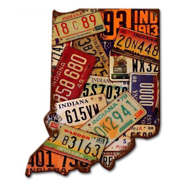 Indiana License Plate Sign