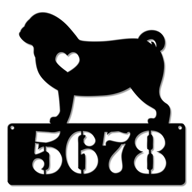 Pug House Address Sign