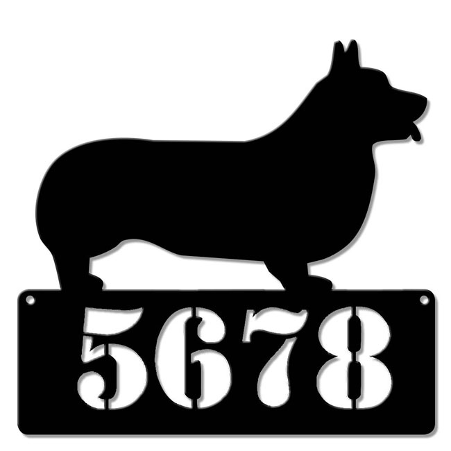 Corgi House Address Sign