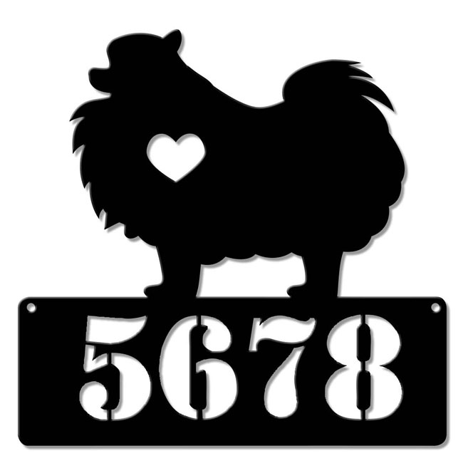 Pomeranian House Address Sign