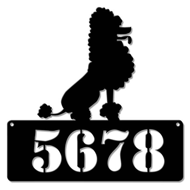 Poodle Home Address Sign