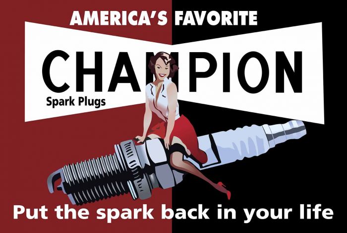 Champion Plugs Sign