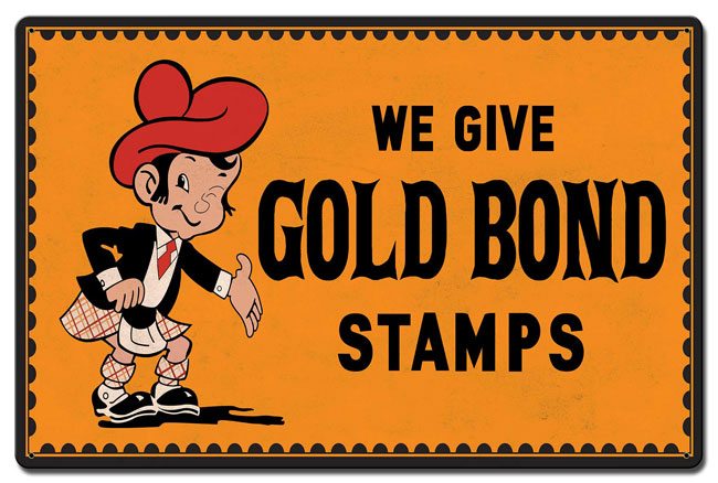 Gold Bond Stamps Sign