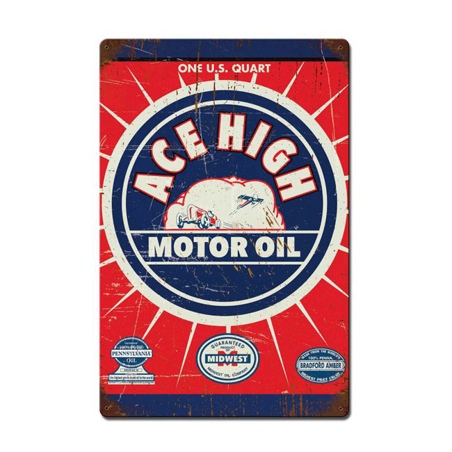 Ace High Motor Oil Sign