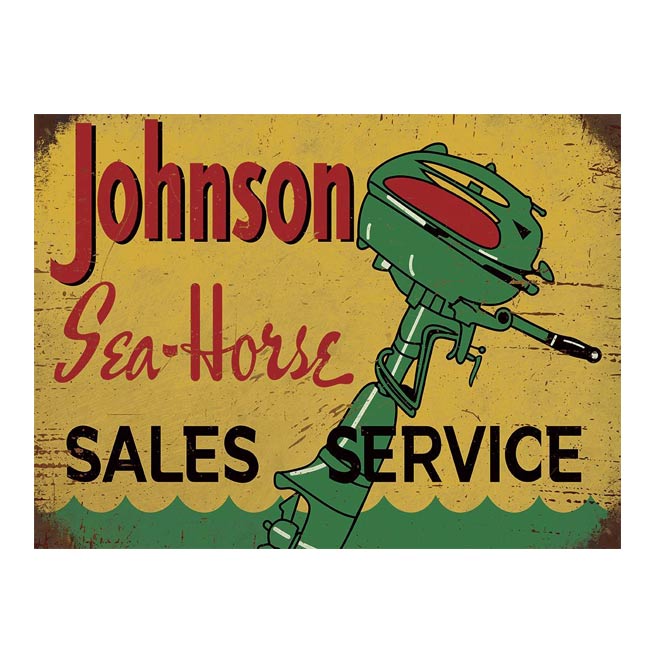 Vintage Johnson Seahorse Sign 