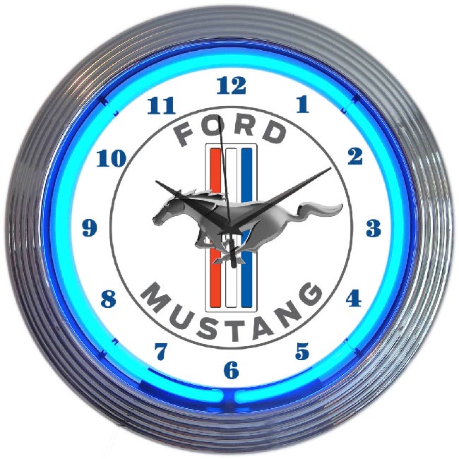 Mustang Neon Clock