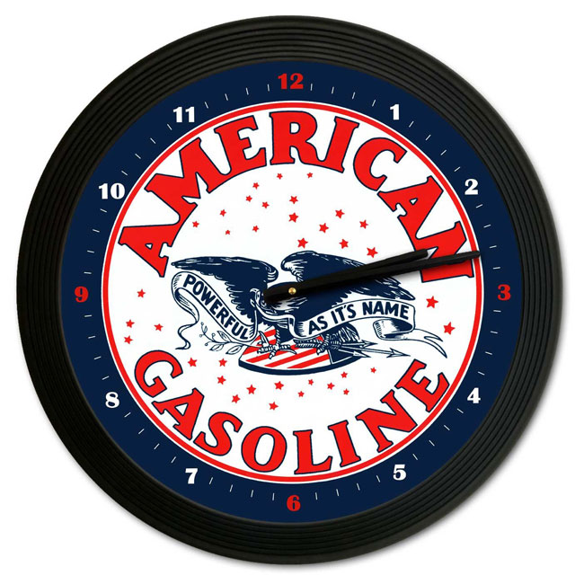 American Gasoline Garage Clock