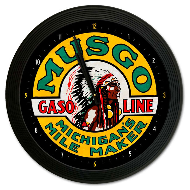 Musgo Gasoline Garage Clock