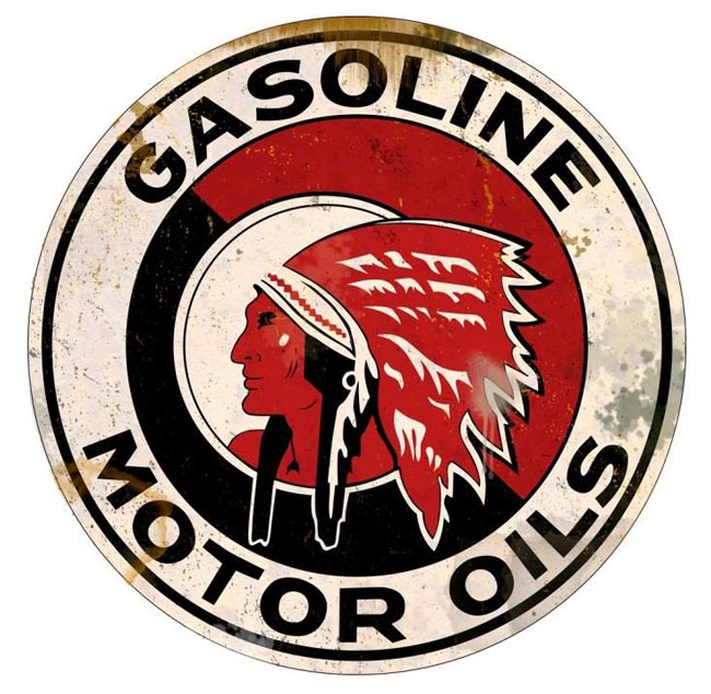 Red Indian Gasoline Sign