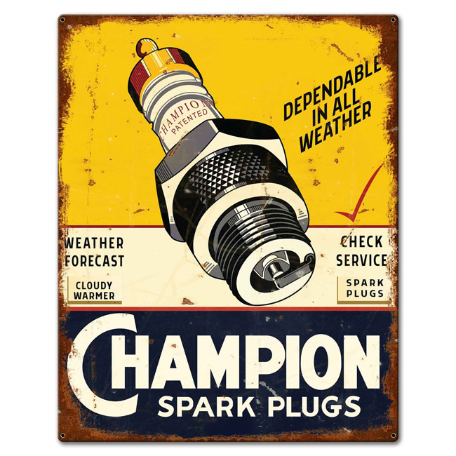 Champion Spark Plugs Sign 