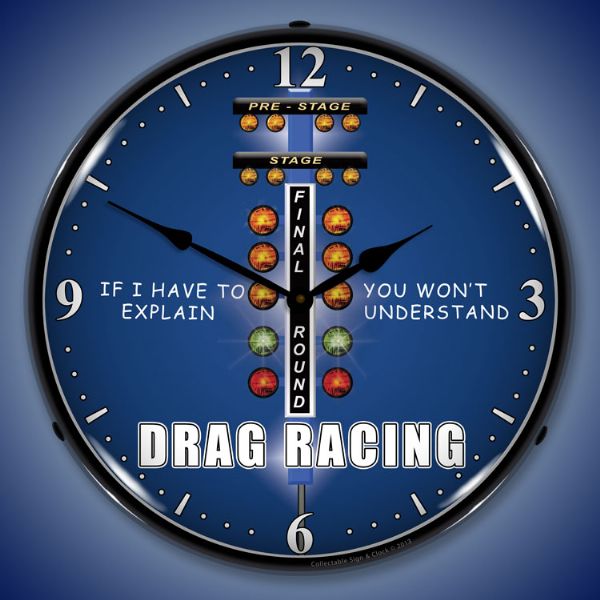 Drag Racing Lighted Clock
