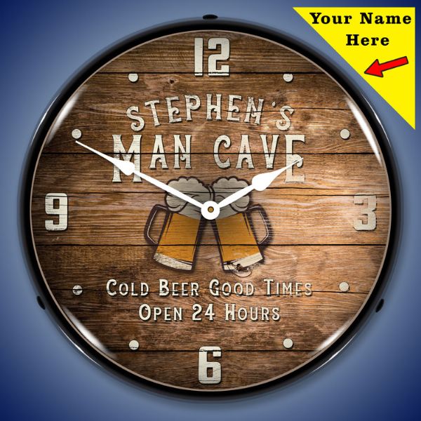 Man Cave Personalized Clock