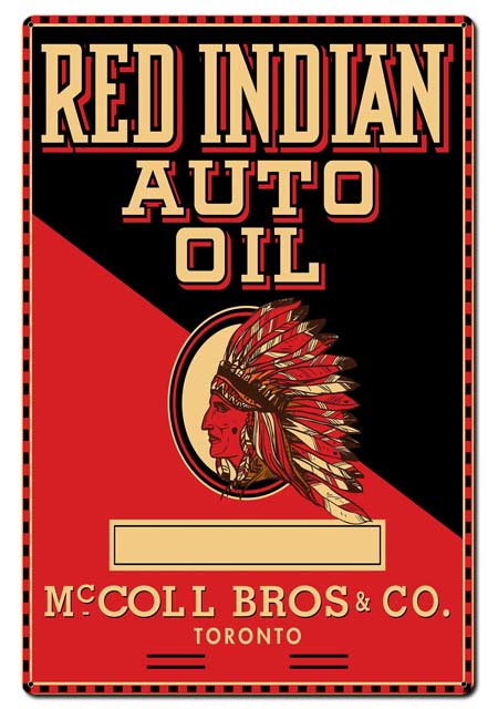 Red Indian Motor Oil Sign