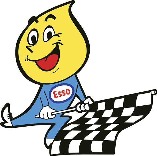 Esso Drop Boy Flag Sign