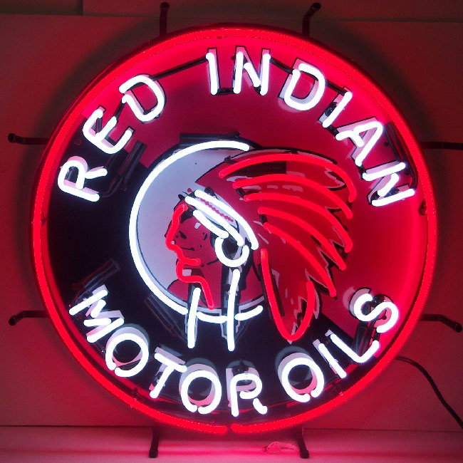 Red Indian Gasoline Neon Sign