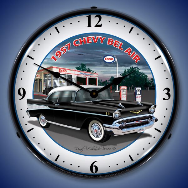 1957 Chevrolet Esso Station Lighted Clock