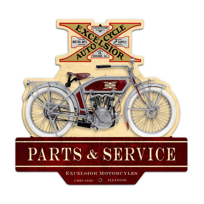 Excelsior Motorcycle Parts & Service Sign