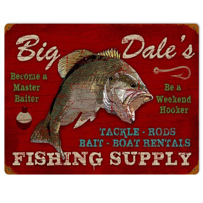 Big Dale's Fishing Supply Personalized Sign