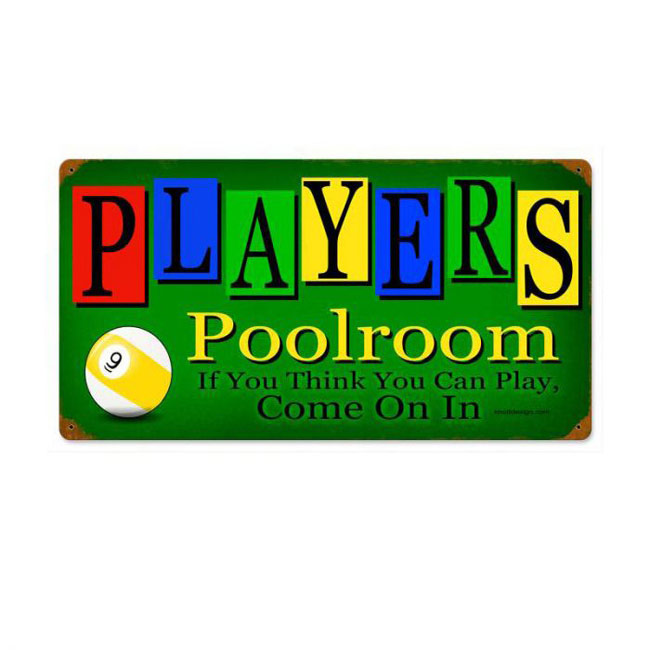 Players Poolroom Sign