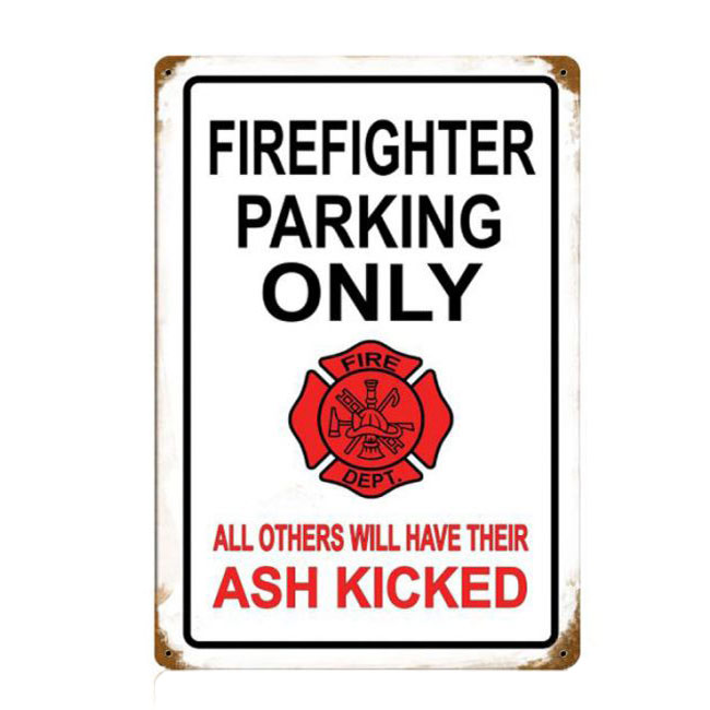 Firefighter Parking Only Sign