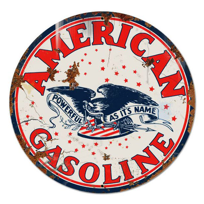 American Gasoline Large Vintage Sign