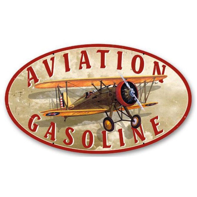 Aviation Gasoline Oval Sign